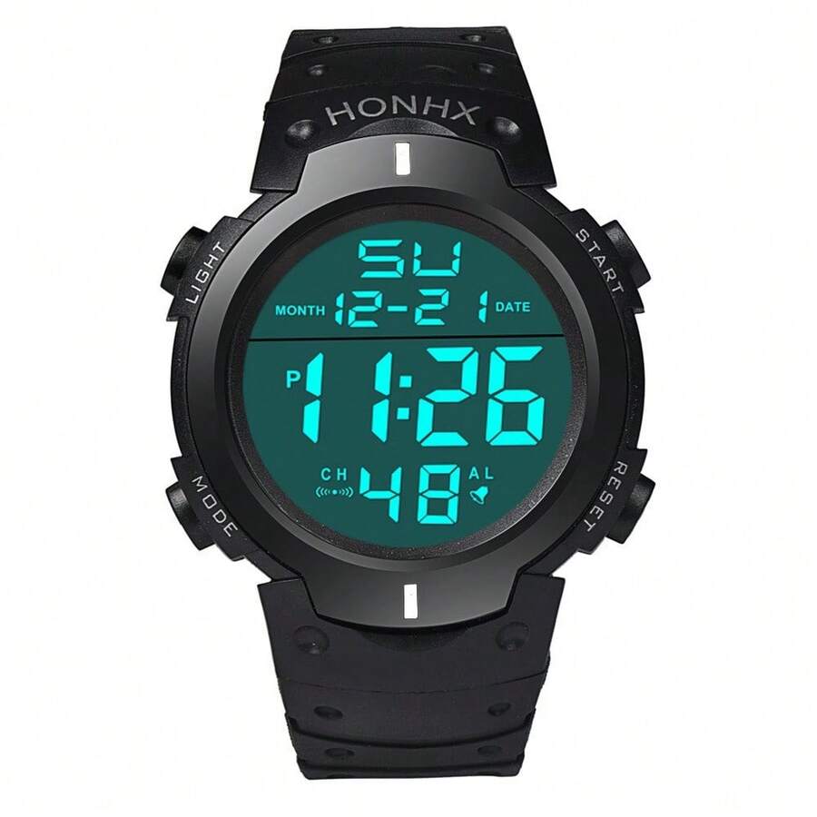 Classic Round Dial, Simple And Stylish Quartz Watch, Unisex, Sports And Casual, Waterproof, Suitable For Middle School Students, Teenagers And Adults, Electronic Watch. - 黑與白 - 查看 1