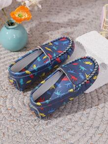 1 Đôi Giày Lược Bé Gái Đế Mềm Dễ Thương, Thoải Mái, Họa Tiết Khủng Long, Dễ Mang Vào/Tháo Ra, Thích Hợp Cho Mùa Xuân/Hè, Đế Mát-xa - Màu xanh lam - Xem 7
