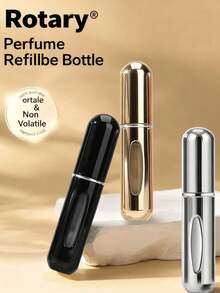 1PC 5ml Portable Perfume Refillable Bottle Self Pumping Dispenser Travel Size Leak Proof Matte Black Elegant Design Purse Friendly TSA Approved For Vacation Gym Date Night Daily Use Gift For Women Men Travelers - 黑色 - 查看 12