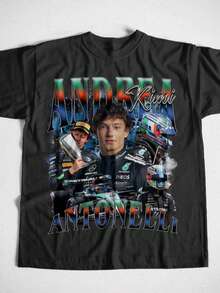 Racing Fan T-Shirt - Unisex Softstyle Tee With Andrea Antonelli Design, Cool Motorsport Apparel, Gif - màu đen - Xem 1