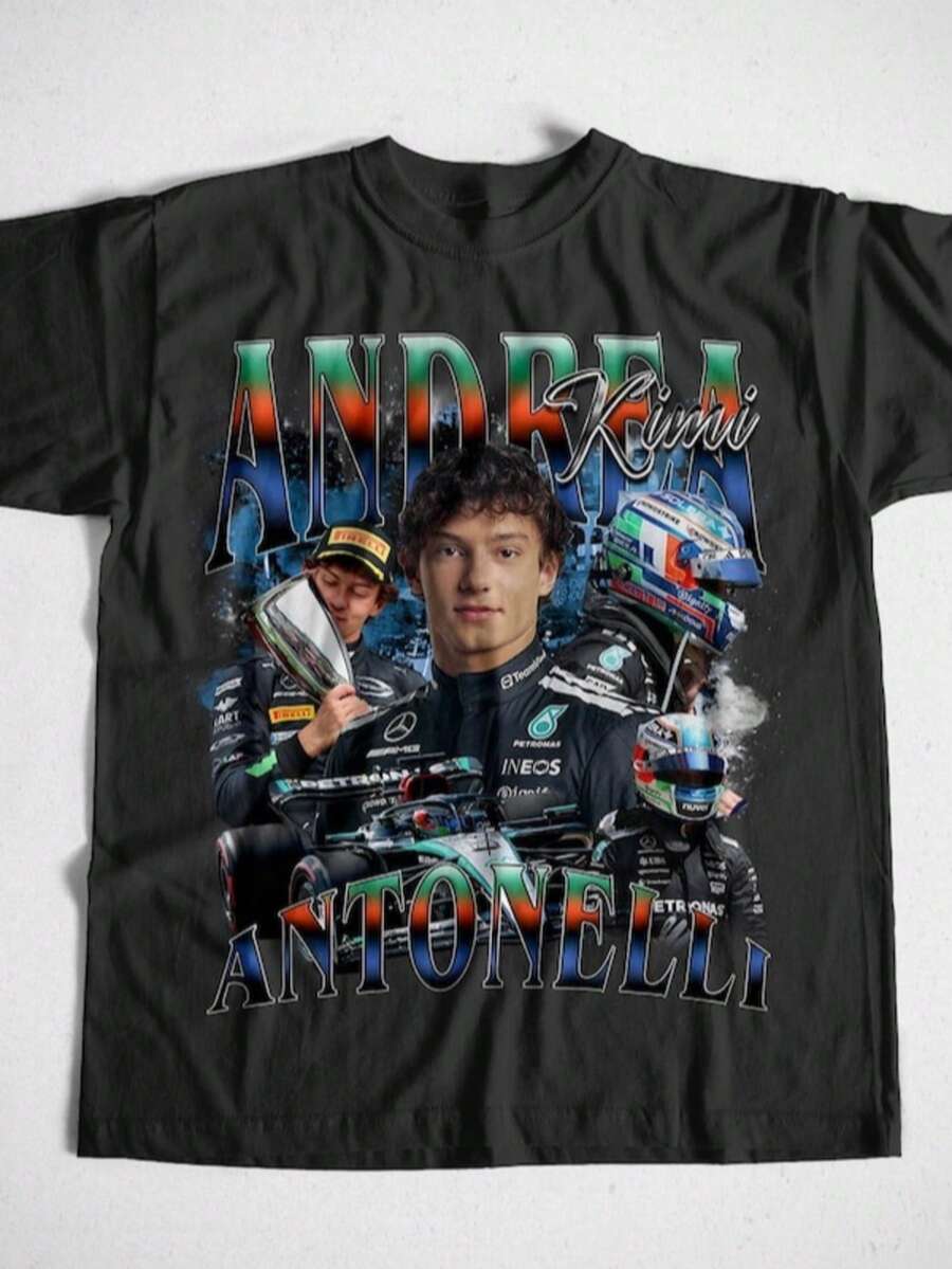 Racing Fan T-Shirt - Unisex Softstyle Tee With Andrea Antonelli Design, Cool Motorsport Apparel, Gif - màu đen - Xem 1