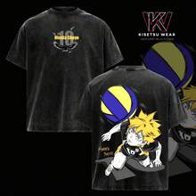 Hinata Shoyo Vintage Washed Oversized T-Shirt – Haikyuu Anime Graphic Tee, Karasuno Volleyball Manga Art Shirt, Casual Streetwear Apparel, Unisex Top, Gift For Haikyuu Fans - 黑色 - 查看 1