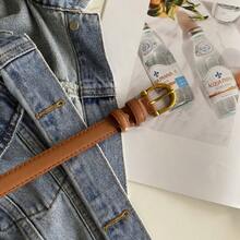 New Exquisite Retro Belt Women's Leather High-End Soft Leather Thin Belt Jeans Belt Student Korean Belt Women - 咖啡 - 查看 8