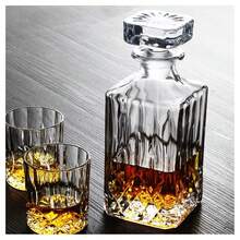 OISE ART STORE Bottiglia Vintage Per Liquore Wiskey Cognac Scotch In Vetro Con Tappo 9x23cm - - Multicolore - Visualizzare 1