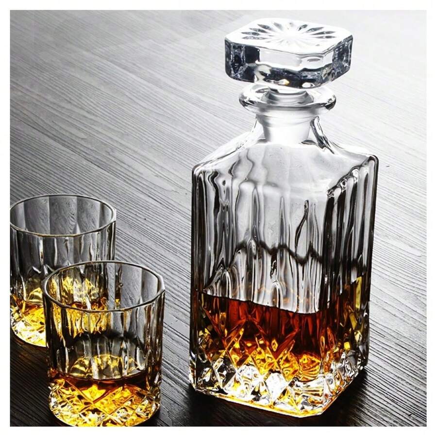 OISE ART STORE Bottiglia Vintage Per Liquore Wiskey Cognac Scotch In Vetro Con Tappo 9x23cm - - Multicolore - Visualizzare 1