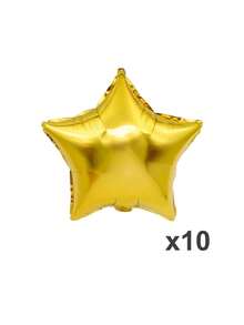 5/10个香槟金星形气球，浅金色和银色星形铝箔气球，18英寸大号金色氦气球，适合生日、婴儿派对、周年纪念、婚礼派对装饰 - 彩色 - 查看 10