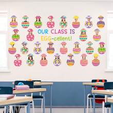 Easter Decorations 36 Pcs Easter Egg Cutouts With Photo Space For Easter Bulletin Board DIY Craft Spring Classroom Party Wall Decoration - Trứng Phục Sinh - Xem 6