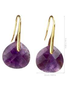 Fashionable Purple Crystal Teardrop Earrings, Exquisite Faceted Crystal Copper Gold-Plated Earring Hooks, Luxury Earrings - Multicolor - View 9
