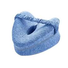 Memory Cotton Leg Pillow For Side Sleepers - Hollow Heart Design Pregnancy & Sciatica Relief Pillow - Orthopedic Support For Hips, Back & Knees - Bed & Sofa Use - 藍色 - 查看 2