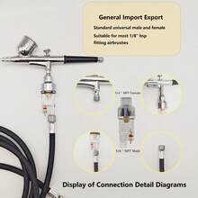 3 Packs Air Compressor Filter Moisture Oil Separator With 1/8" Ports, Can Be Connected In Series, Removes Water And Oil To Protect Airbrush From Clogging, Suitable For Model Painting, Cake Decorating, Nail Art Spray Guns - Silver - View 5