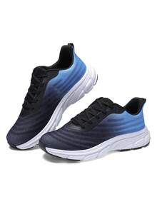 Giày chạy bộ nam dệt kim thoáng khí, giày thể thao thường ngày ngoài trời. - màu đen - Xem 1