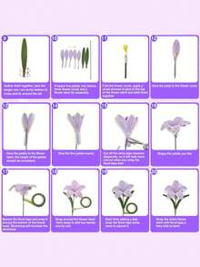 524支什锦彩色毛毡棒 - DIY工艺品和花束毛根套装，毛根工艺品，毛根花束套装（含花蕊和花束丝带），花茎，工艺美术紫色毛毡棒 - 彩色 - 查看 5