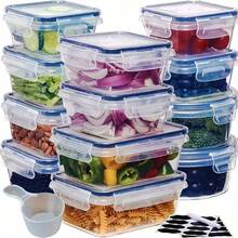 12/24/48pc Large Capacity Sealed Food Storage Container With Lid (12/24/48 Containers And 12/24/48 Lids), Plastic Storage And Meal Preparation Container, Stackable, Tissue And Storage Kit, Lunch Container - Gói 24 chiếc - Xem 8