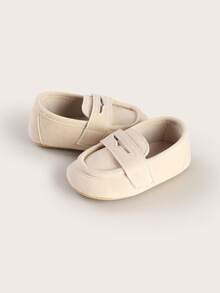 春秋新款婴幼儿学步鞋豆豆鞋 3-6-9个月 软橡胶底 男童休闲鞋 - 杏色 - 查看 6