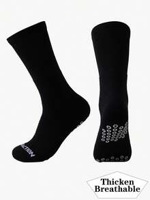 1双防滑点状抓地压缩足球袜，中筒防滑训练袜，透气专业比赛运动袜，加厚毛圈内衬，男女通用，秋季款 - 彩色 - 查看 15