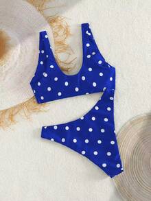 Bộ bikini hai mảnh họa tiết hoa thanh lịch dành cho nữ, kiểu dáng dây xoắn, thích hợp cho tiệc bãi biển. - Nhiều màu - Xem 2