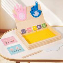 2-In-1 Montessori Math Manipulatives Finger Operation Sand Drawing Game Toy, Wooden Math Toy For Toddlers