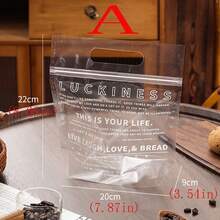 50pcs/Pack Transparent Ziplock Bags With Printed English Letters, Baking, DIY, Cafe, Dessert Shop, Cookies, Candy Packaging - Multicolor - View 2