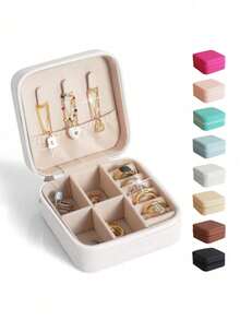 Customized Women's Jewelry Box With Personalized Name And Floral Pattern. Fashionable And Unique Leather Jewelry Box, A Thoughtful Holiday Gift. - Multicolor - View 7