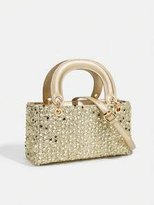 1pc Women's New Fashion Sequin Elegant Handbag, High-End Shoulder Crossbody Bag, Chain Bag, Coin Purse, Wallet, Mother-Daughter Matching Bag, Clutch, Evening Bag, Suitable For Daily Use, Party, Travel, Ideal Gift - Multicolor - View 19