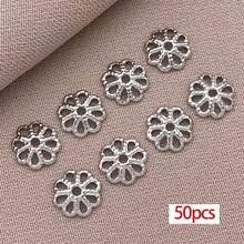 50个18K镀金花形珠帽,精美镂空花形珠帽,适用于DIY耳环、手链、项链等工艺品制作 - 彩色 - 查看 10