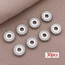 30颗18K镀金隔珠，圆盘形，扁平金属散珠，工艺珠，适用于手链、项链、首饰制作、DIY工艺品，6毫米 - 彩色 - 查看 10