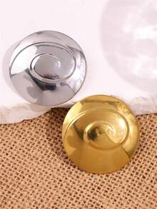 1枚优雅简约金属螺旋胸针，金/银色，女士时尚连衣裙/外套装饰别针配饰 - 彩色 - 查看 5