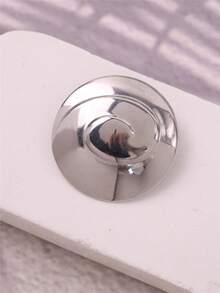 1枚优雅简约金属螺旋胸针，金/银色，女士时尚连衣裙/外套装饰别针配饰 - 彩色 - 查看 7