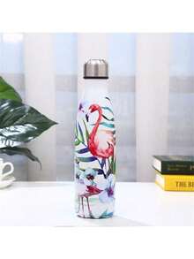带花卉图案的不锈钢双层保温杯，500 毫升/17 盎司户外运动水壶，适用于办公室、餐厅、汽车、户外、学校。非常适合生日、情侣、母亲节、节日 - 多色 - 查看 3