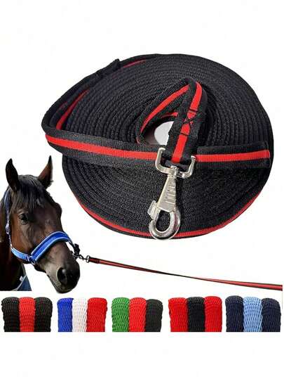 26ft/34ft Flat Horse Training Rope With Heavy Duty Swivel Snap And Trigger Snap, Suitable For Daily Horse Training | Horse Training Rope For Equine Training And Ground Work