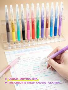 12/24/36 Colors Erasable Gel Pens, Retractable Washable Markers, Quick Drying Non-Smudge Stationery Colored Erasable Pens Set For Students - Sets - View 3