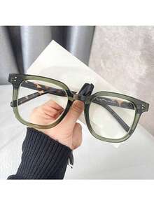 女士圆脸眼镜，大框，简约纤薄平框 - 彩色 - 查看 5