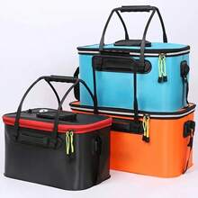 1pc Foldable Thick Fishing Tackle Storage Box, Multifunctional Handheld Fishing Gear Organizer And Fish Container - Multicolor - View 3