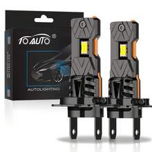 TOAUTO 2Pcs Mini H7 H4 H11 9005/9006 LED Headlight Bulbs CANBUS 25000LM 90W Car Turbo Driving Headlamp Error Free 6000K White High Low Beam 12V - A - View 13