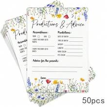 Wildflowers Theme BabyShower Game Cards Predictions & Advice Game Cards - BabyShower Funny Activity Unisex Gender Reveal Supplies - Multicolor - View 8