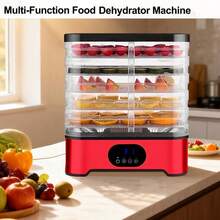 400W 5-Tier Food Dehydrator, Home Electric Food Drying Machine For Jerky, Fruit, Vegetable, Pet Treats, 72-Hour Timer With Temperature & Fan Speed Control - EU F Type Plug(220-240V) - View 5