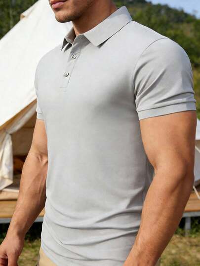 Men's Fashionable Casual Polo Shirt, Suitable For Sports, Outdoor, Cycling, Hiking, Dating, A Great Gift For Boyfriend