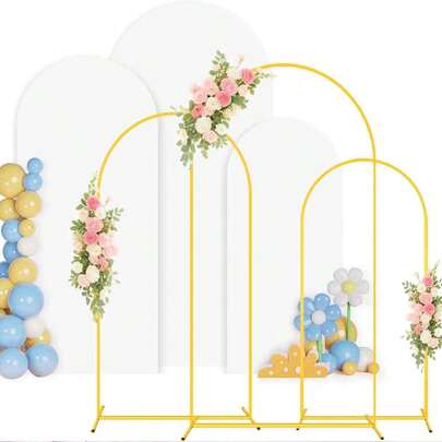 My Favorite Wedding Arch Background Frame And White Arch Cover, Measuring 7.2 Feet, 6.6 Feet, 6 Feet, And 5 Feet, Are Heavy-Duty Balloon Metal Party Arch Frames Equipped With A Base Arch Background Support, Perfect For Birthday Gifts At Bridal Showers And Baby Showers