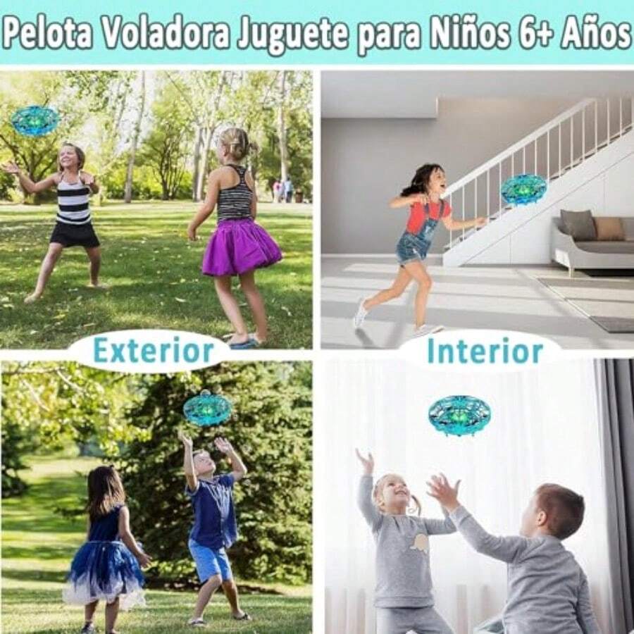 Spinner Volador Pelota Voladora Juguete para s 5+ Años Flying Ball al Aire Libre Dron para s con USB Boomerang Pelota Flotante con LED Luz Regalo para Cumpleaños - Verde - Ver 1