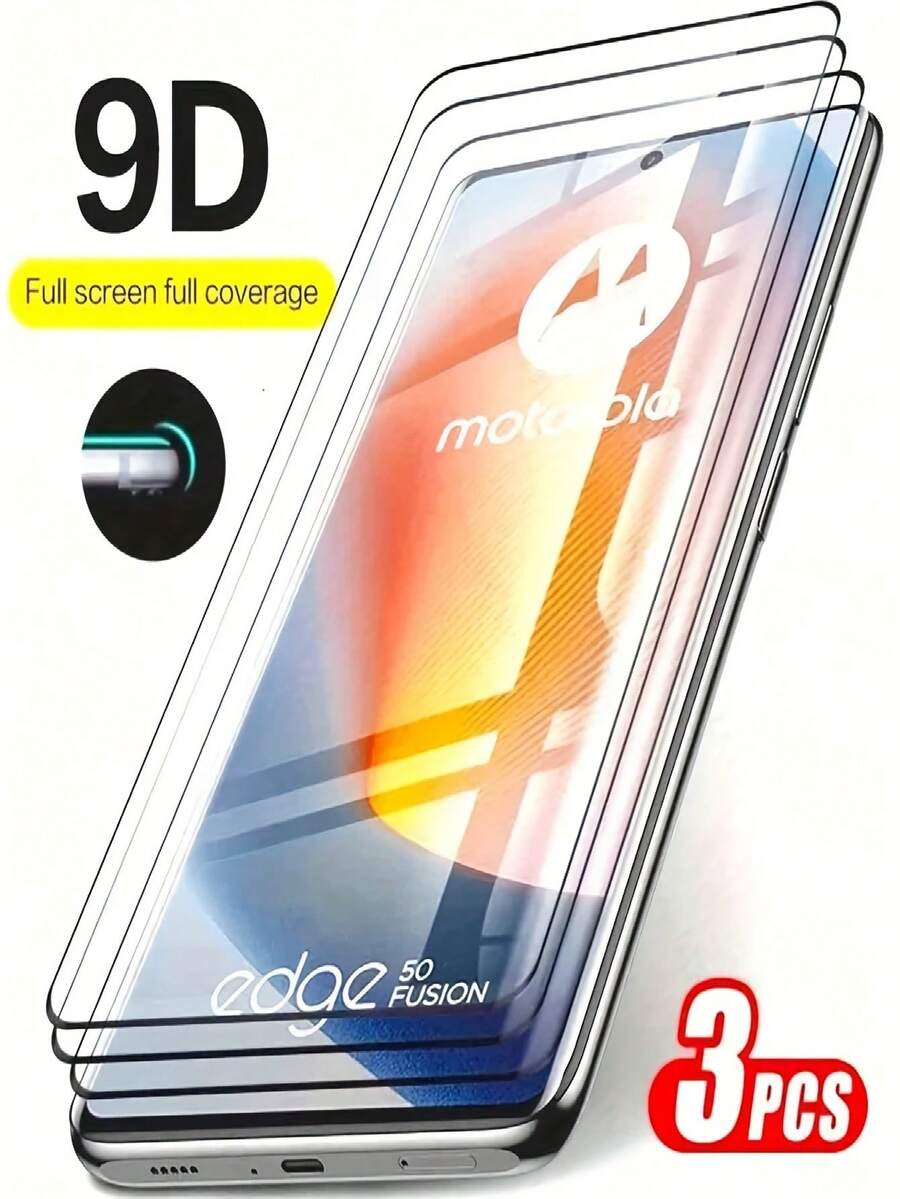 3 Packs Curved Screen Protectors Tempered Glass Moto Edge 50 Ultra 50 Fusion 50 Neo 50 Pro 50 40 Neo (2022) G35 G75 G45 G64 G84 G85, 9H Hardness, 3D Curved Tempered Glass, Anti-Scratch, Anti-Bubble, HD Clear, Easy Installation, Full Coverage Screen Protection Essentials, Applicable To Daily Shield, Office, Home Daily Shield Office Home Phone Screen Protector Phone Accessories Waterproof Shockproof Anti-Fall Scratch Resistant - Clear - View 1