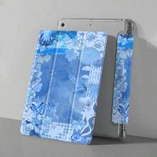 Blue Butterfly And Jellyfish Pattern Tablet Case Suitable For Apple And Series Made Of TPU Material With Automatic Wake-Up And Sleep Function A Great Gift For Yourself Family Friends And Loved Ones - Grey - View 3