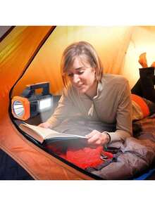 200W Powerful Handheld Rechargeable LED Tactical Flashlight For Dog Walking, Searching, Camping - Black and Orange - View 5