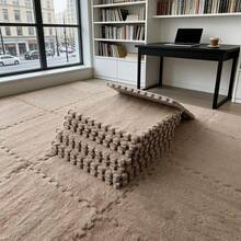 12/24PCS Interlocking Foam Floor Tiles, Available In Five Colours: White, Pink, Camel, Rose Red Or Grey - These Soft, Washable And Non-Slip EVA Floor Mats Are Suitable For Bedrooms, Living Rooms, Home Decor, Pet Areas And More. - 駝色 - 查看 2