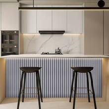 1 Roll Of Ins-Style Three-Dimensional Vertical Grain Wallpaper. Grille Light Gray Wood Stripe Wallpaper, Self-Adhesive, Waterproof, Oil-Resistant, Scratch-Resistant, Suitable For Multiple Scenes Such As Bedrooms, Kitchens, And Rental Houses. Vinyl Is Thick, Durable, And Easy To Match, Measuring 17.7inx39.3/118.1/196.8in - A - View 7