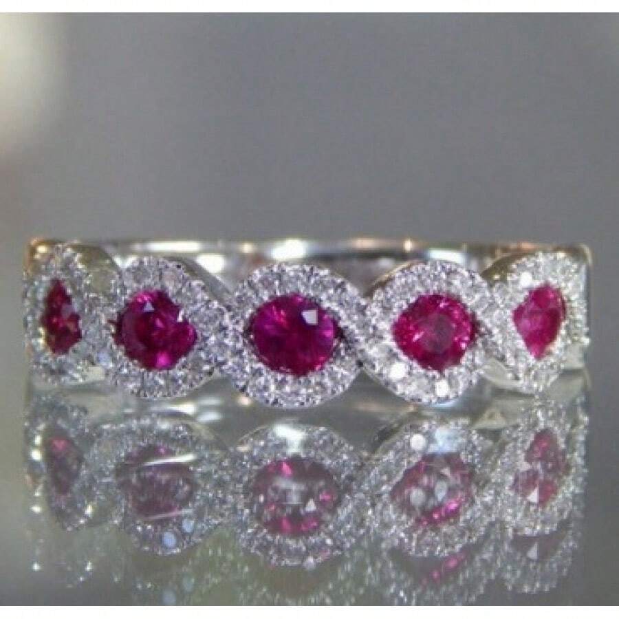 New Micro-Set Ruby Engagement Ring New Emerald Green Bar Ring Simple And Elegant, Suitable For Daily Wear Or Party Fashionable Women's Earrings Jewelry Accessories Exquisite Gift For Women - Hồng đỏ - Xem 1