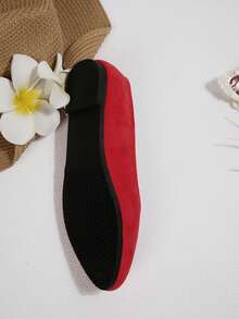 2026春夏新款女士芭蕾平底鞋，红色尖头休闲平底鞋，轻盈透气，舒适百搭，适合日常穿着 - 紅色 - 查看 9