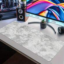 1 大号游戏键盘垫、鼠标垫、笔记本电脑键盘垫、学习桌垫 - 简约灰白图案，可水洗 - 精密缝边，防滑橡胶底座，多种尺寸可选（小号、加大号、特大号） - 适用于家庭、办公室、工作场所、游戏室、学生宿舍、返校用品、送给男女朋友的节日礼物、桌面配件、办公用品、桌垫、鼠标垫、热门鼠标垫、游戏鼠标垫。办公桌配件、办公桌装饰 - B - 查看 4