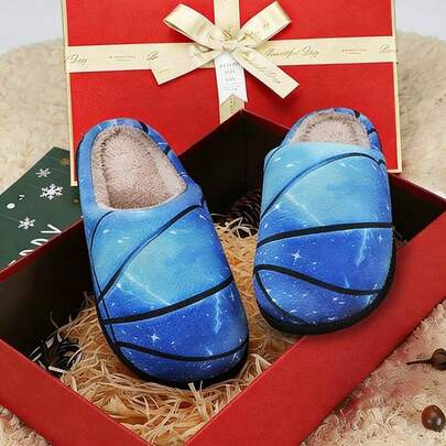 Nowe, pluszowe kapcie sportowe męskie z motywem piłki, wygodne, ciepłe, z miękką podeszwą, zabawne kapcie męskie i buty zimowe, kapcie do sypialni, buty męskie do użytku wewnątrz i na zewnątrz, prezent na Walentynki. Niezbędne dla fanów sportu.