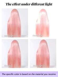 30英寸13x4蕾丝前假发，粉色经典时尚款，优雅酒红色蕾丝前假发，外观自然，耐热合成纤维，长直发造型，完美搭配休闲和派对装扮，合成蕾丝前假发，用途广泛，适合日常、派对、角色扮演、节日和音乐节等场合，舒适网状帽，新手友好，女士假发，节日妆容必备 - 淺粉色 - 查看 11