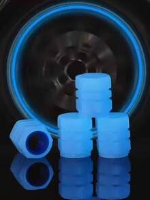 4pcs Neon Glow Tire Valve Caps - Hexagon Glow Tire Valve Caps, Glow Tire Valve Stem Caps For Motorcycle, Bike, Car, Durable ABS Plastic, Fit All Rim Sizes, Fashionable Vehicle, Bicycle, Motorcycle Accessories, Glow-In-The-Dark Function - Multicolor - View 11